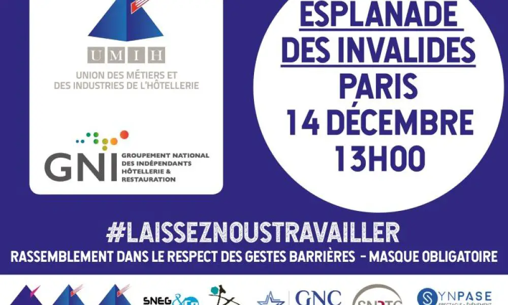 Lundi 14 décembre, mobilisation nationale des métiers de l’événementiel, de l’hôtellerie, de la restauration, et du tourisme